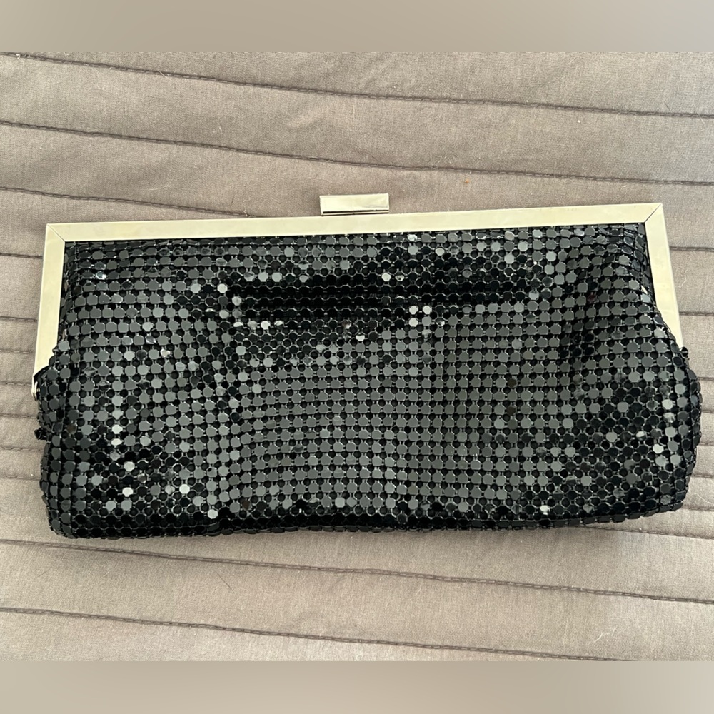 Black Sequin Evening Clutch